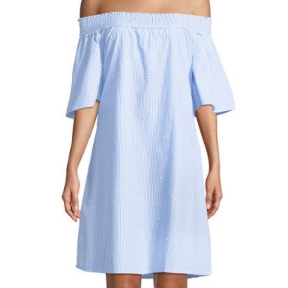 Neiman Marcus Dresses & Skirts - Summer Striped Smocked Off the Shoulder Dress